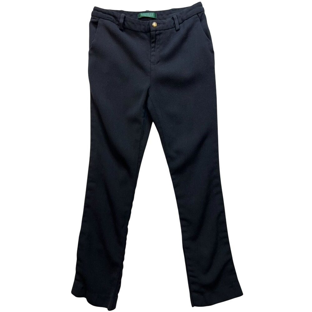 Lauren Ralph Lauren Women's Slim Fit Wool Chino Pants Stretch Size 4P Black - Picture 1 of 9